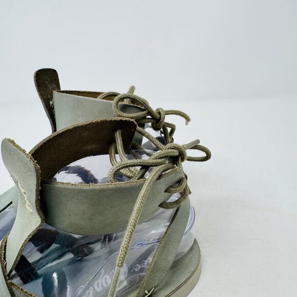 Free People Lace-Up Gray Gladiator Sandals Size 36 (US 6) | Boho Festival Style - Picture 3 of 13